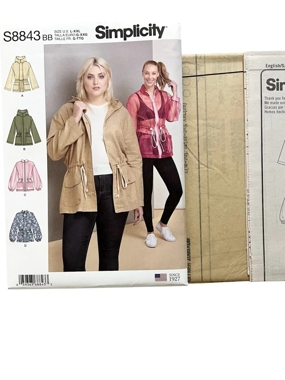 Simplicity S8844 Threads Women’s Blazer Sewing Pattern Sz 16-24 Uncut